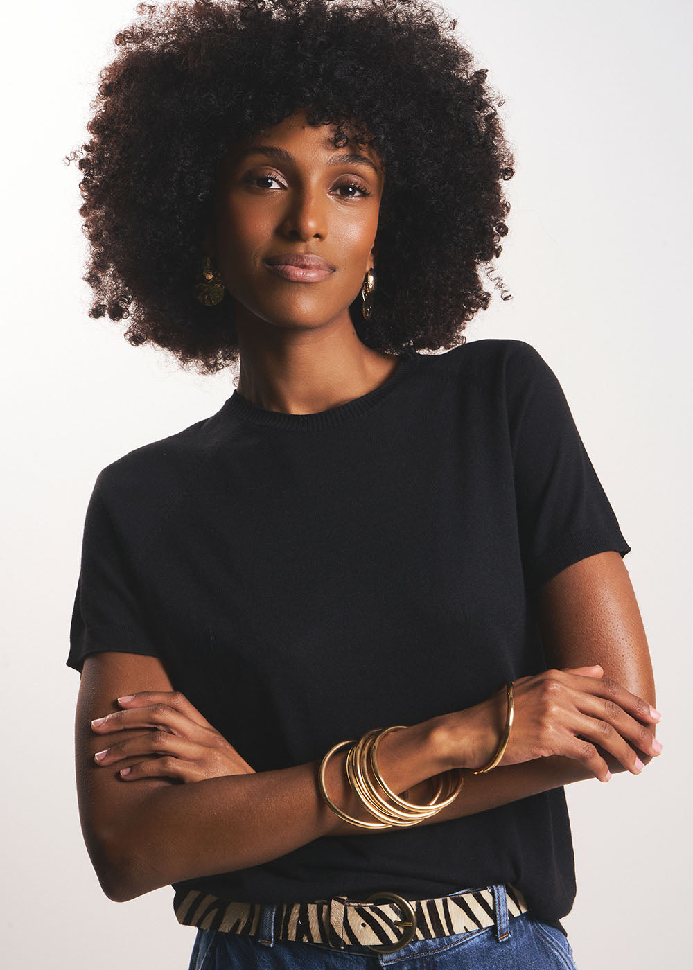 MADOUX Short-sleeved round neck jumper - 1 - Sud Express - Sud Express