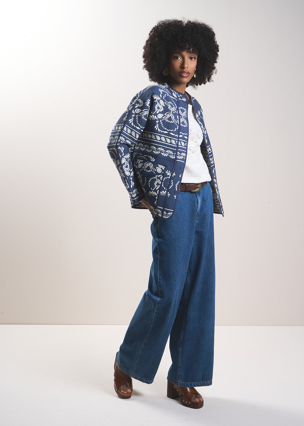 Floral pattern jacquard jacket - Sud Express - 5 - Sud Express