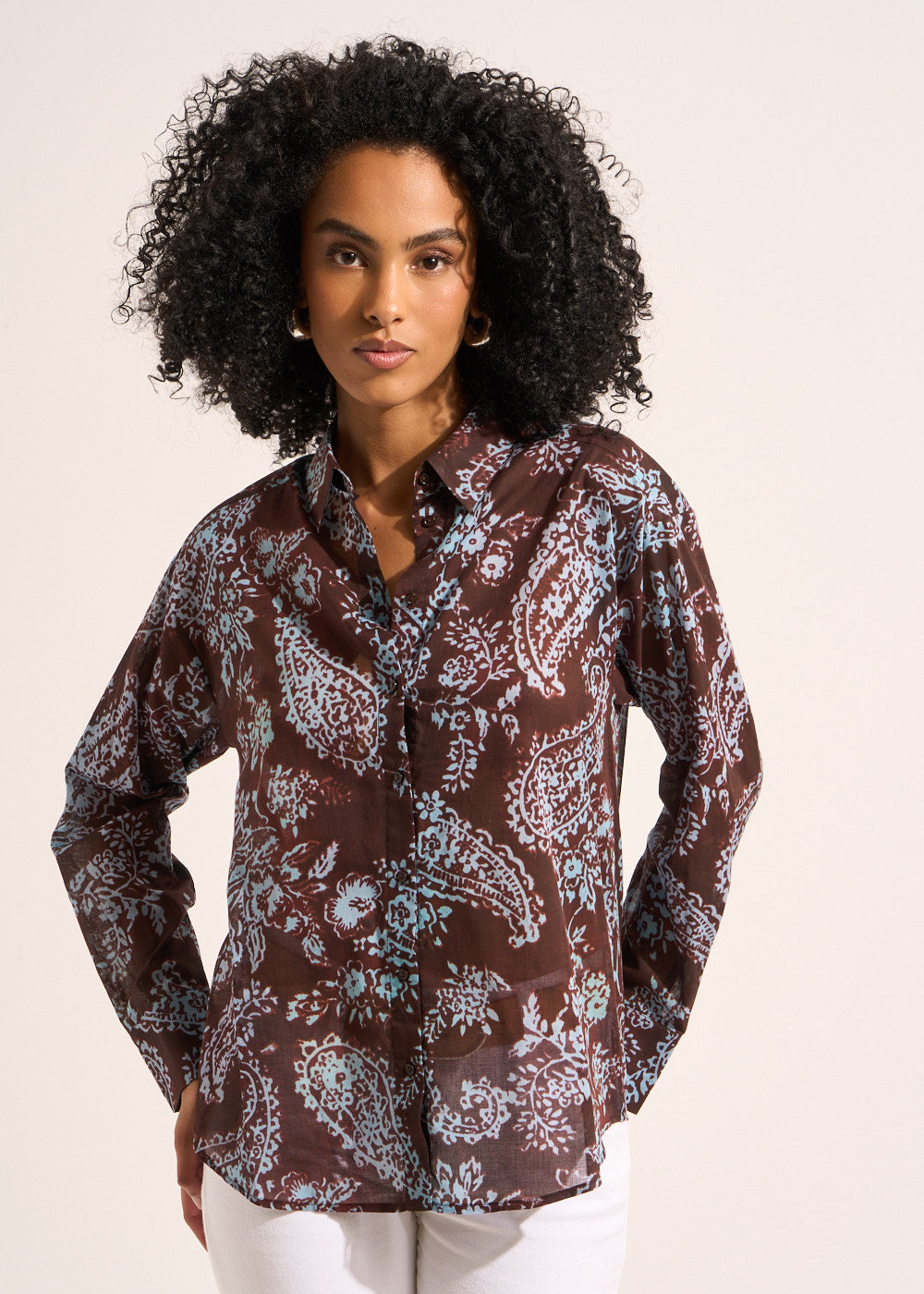 CALDA Long-sleeved printed blouse - 1 - Sud Express - Sud Express