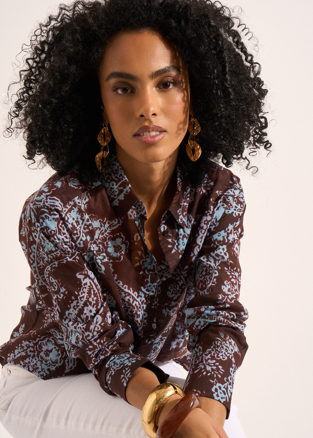 Long-sleeved printed blouse - Sud Express - 5 - Sud Express