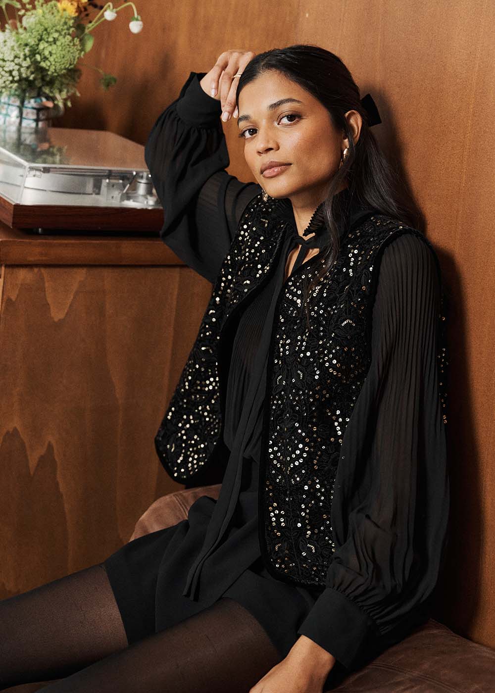 GONI Sleeveless sequin jacket - 1 - Sud Express - Sud Express