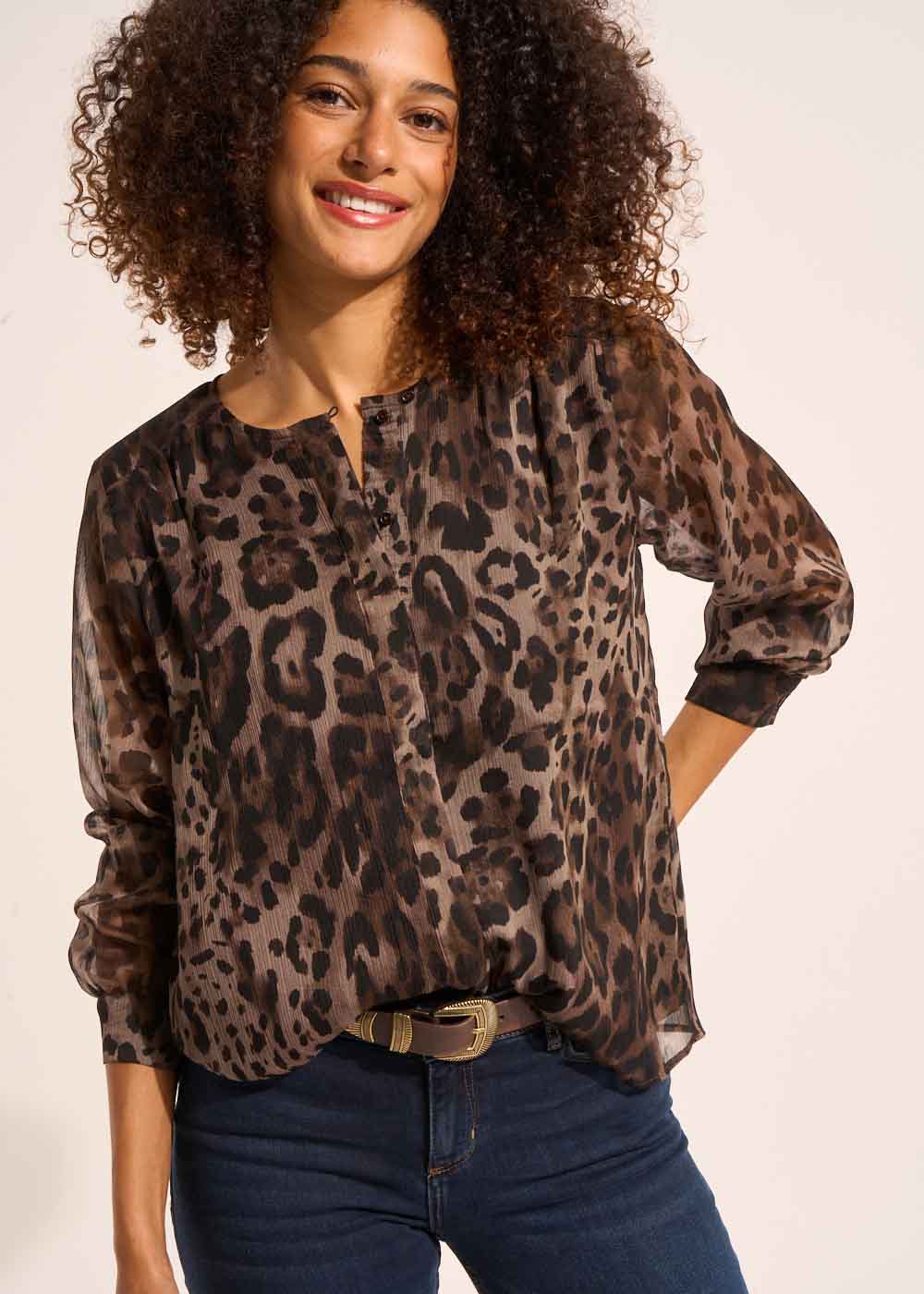 CANITA Leopard fluid blouse - 1 - Sud Express - Sud Express