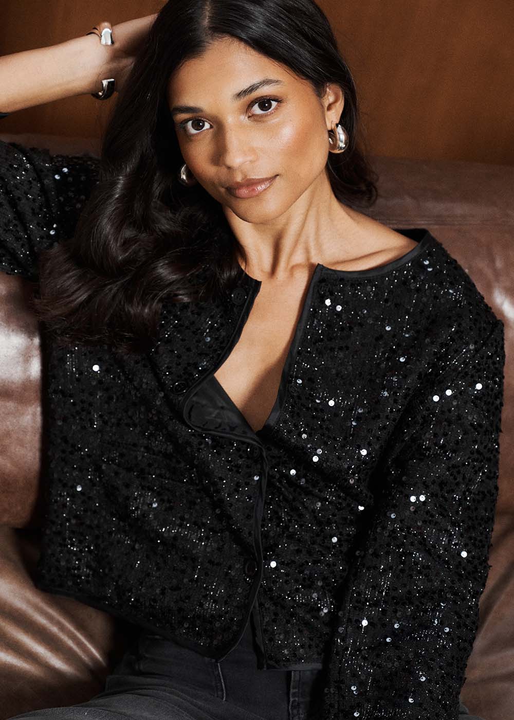 Short jacket embroidered with sequins - Sud Express - 2 - Sud Express