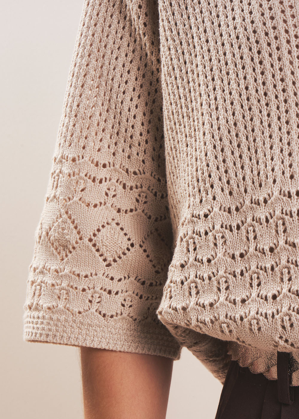 MOSY Tunisian neckline jumper in openwork knit - 4 - Sud Express - Sud Express