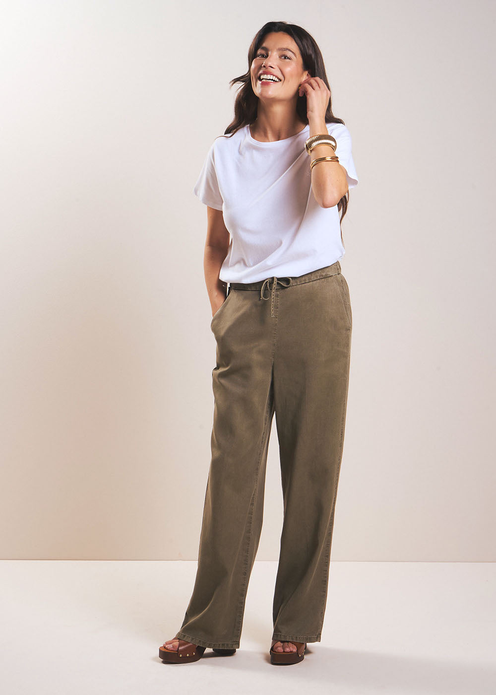 POLY High-waisted straight-leg trousers - 1 - Sud Express - Sud Express