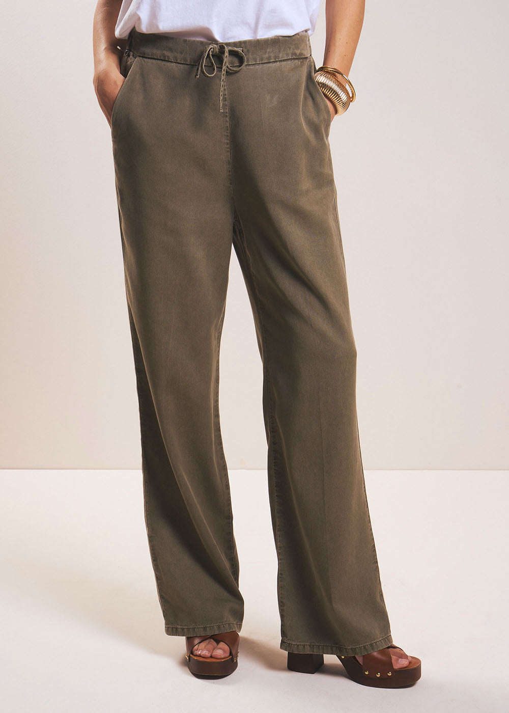 POLY High-waisted straight-leg trousers - 2 - Sud Express - Sud Express