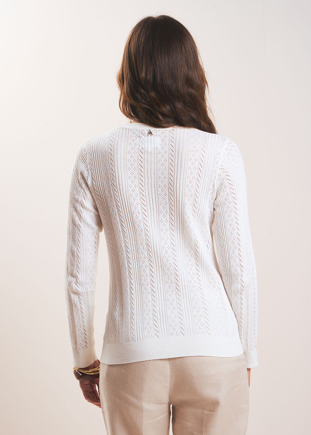 Pointelle knit cardigan - Sud Express - 3 - Sud Express