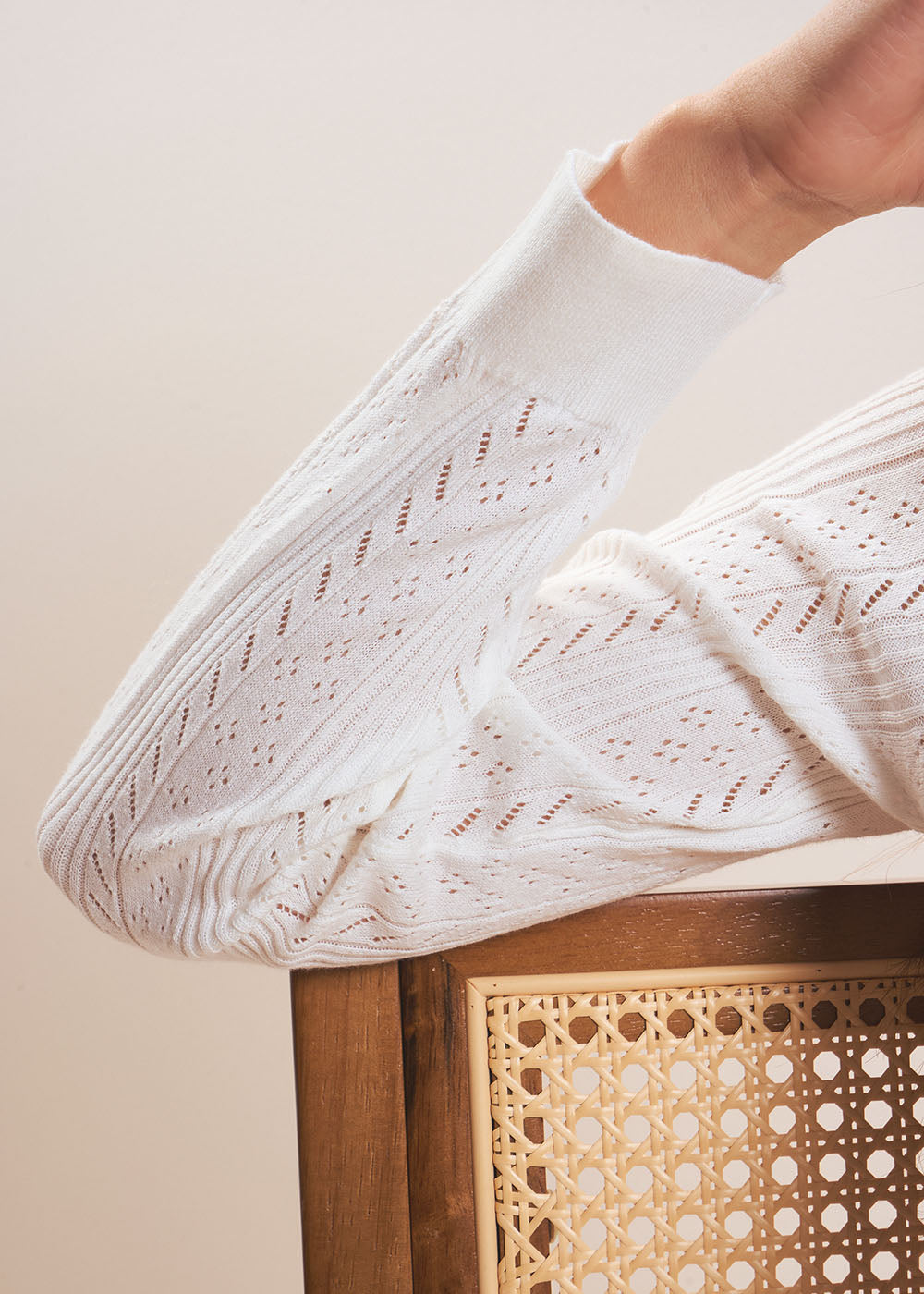 Pointelle knit cardigan - Sud Express - 4 - Sud Express