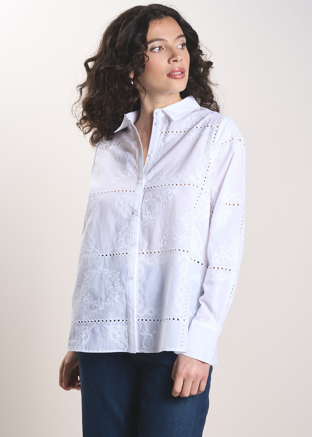 Embroidered cotton shirt - Sud Express - 5 - Sud Express