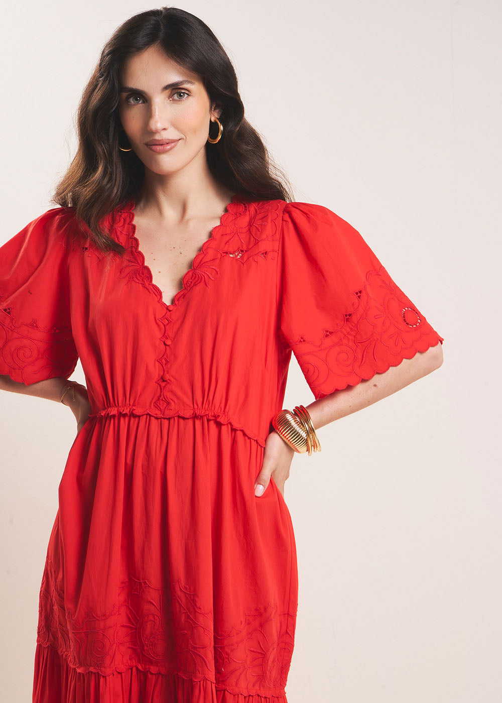 Embroidered midi dress - Sud Express - 6 - Sud Express