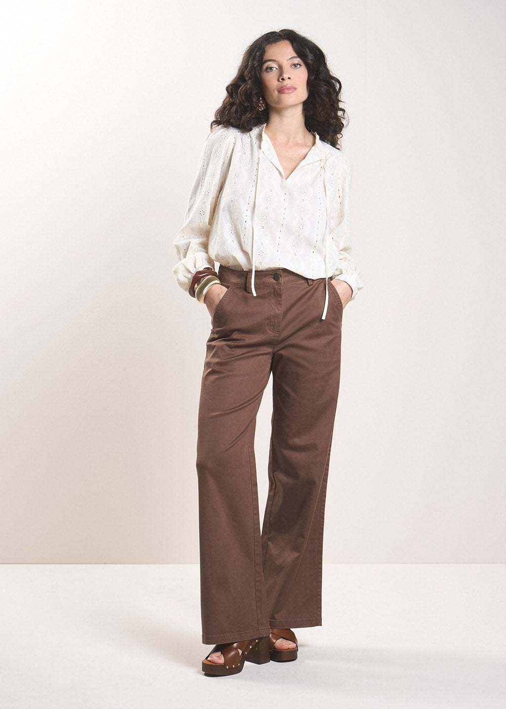 PAROS High-waisted straight-leg trousers - 1 - Sud Express - Sud Express