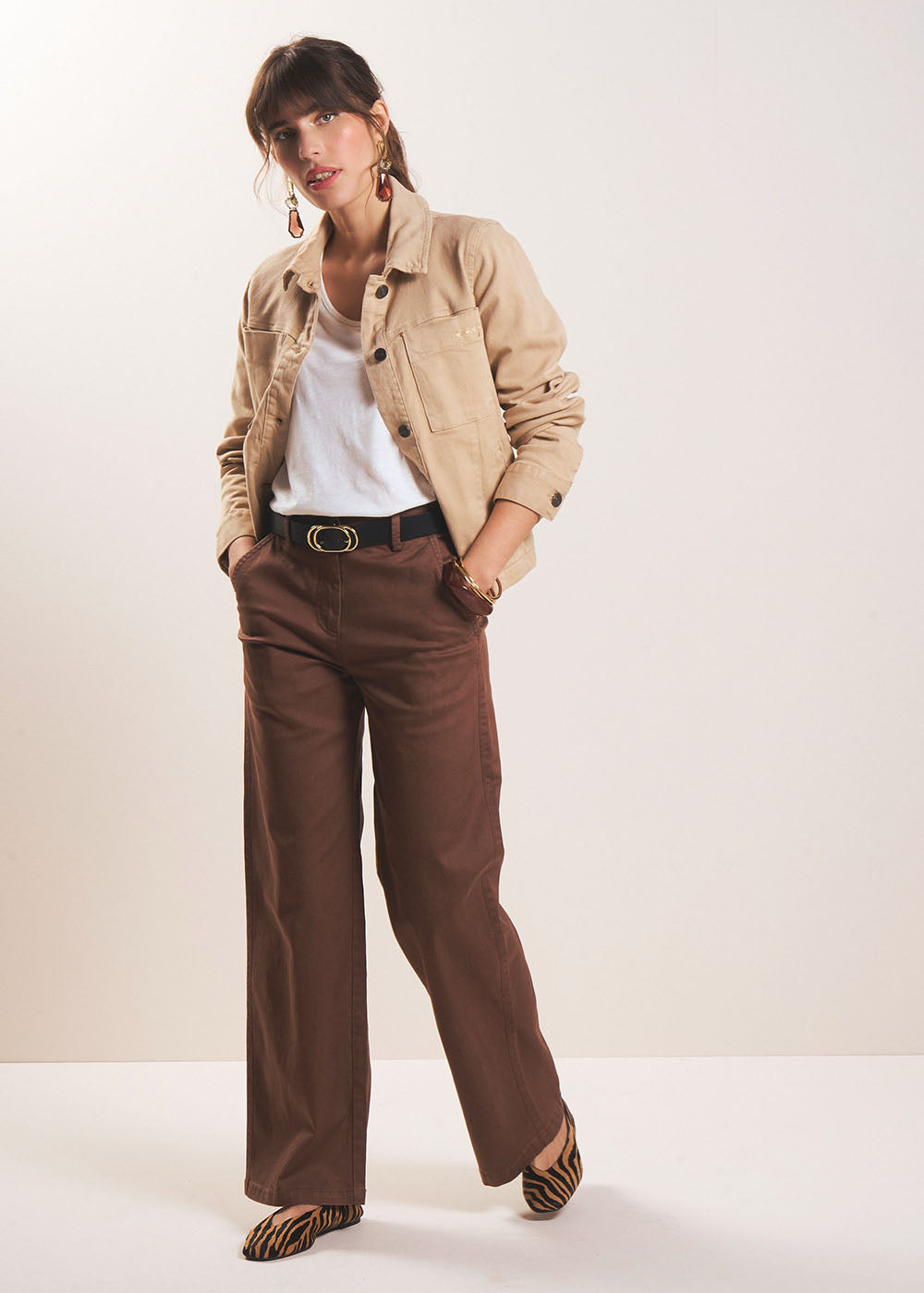 PAROS High-waisted straight-leg trousers - 1 - Sud Express - Sud Express