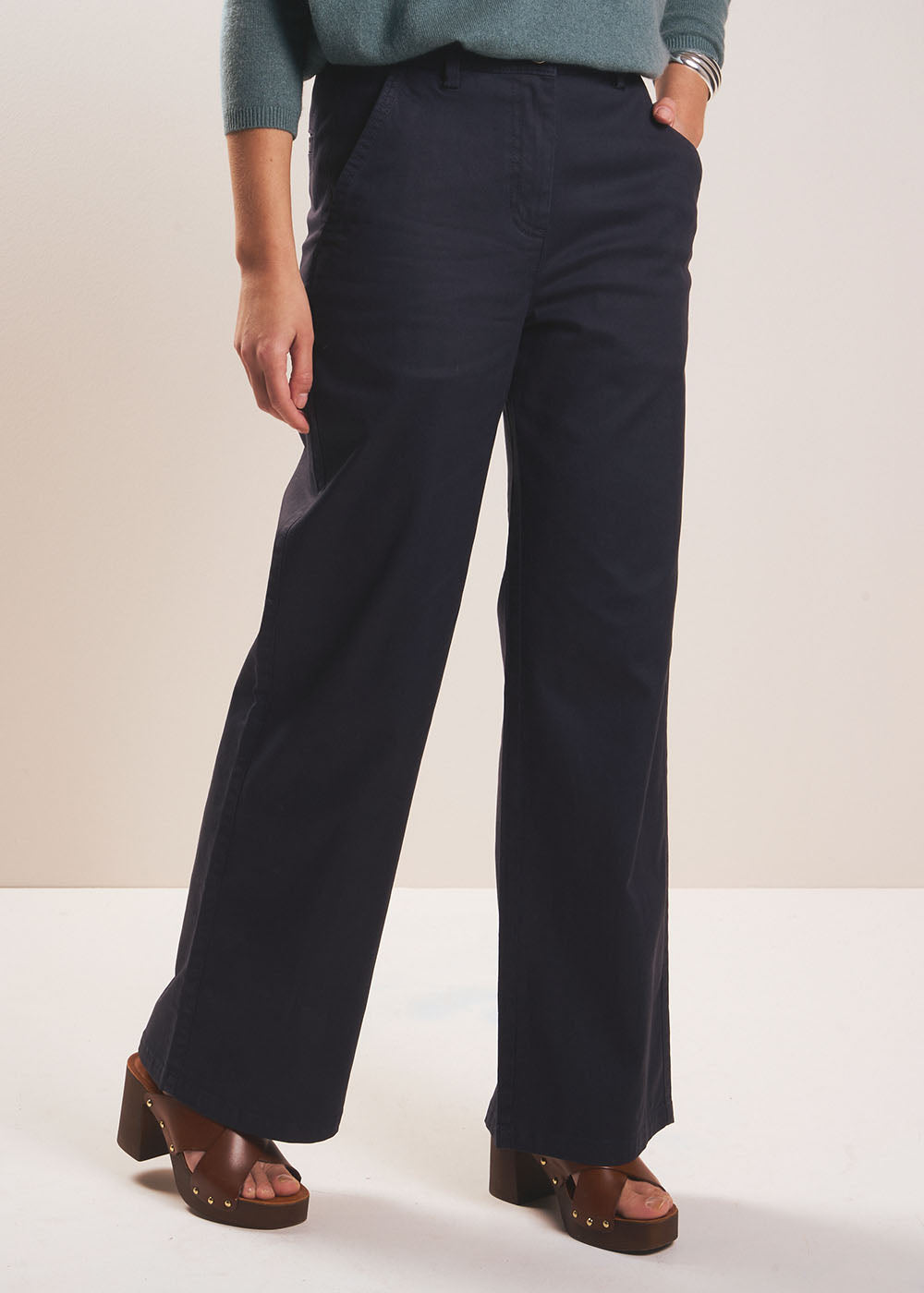 PAROS High-waisted straight-leg trousers - 1 - Sud Express - Sud Express