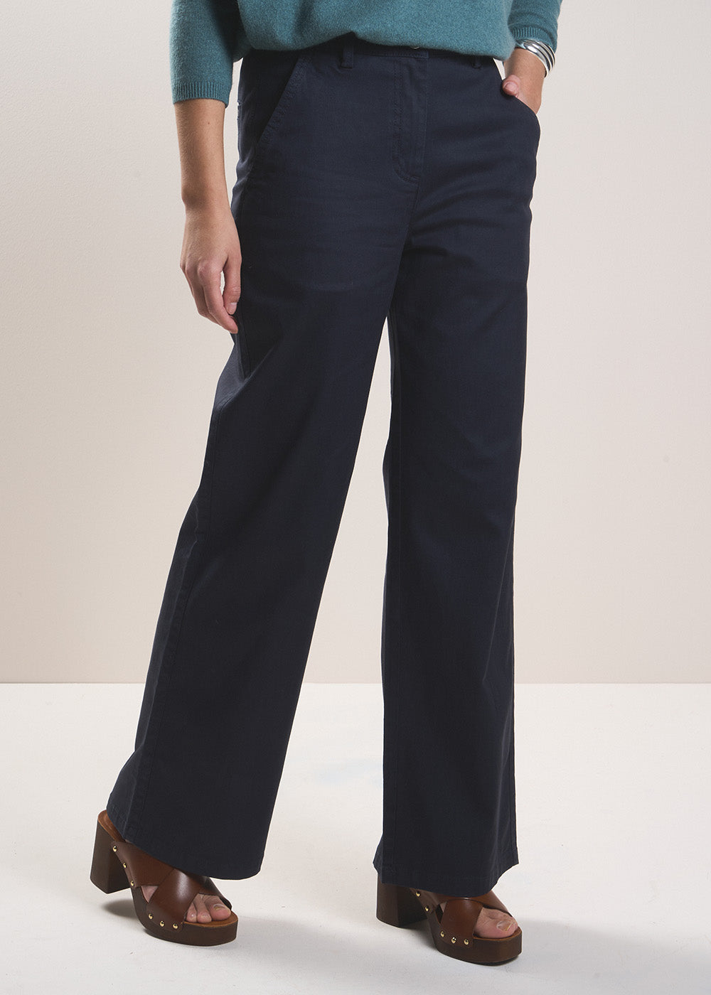 PAROS High-waisted straight-leg trousers - 1 - Sud Express - Sud Express