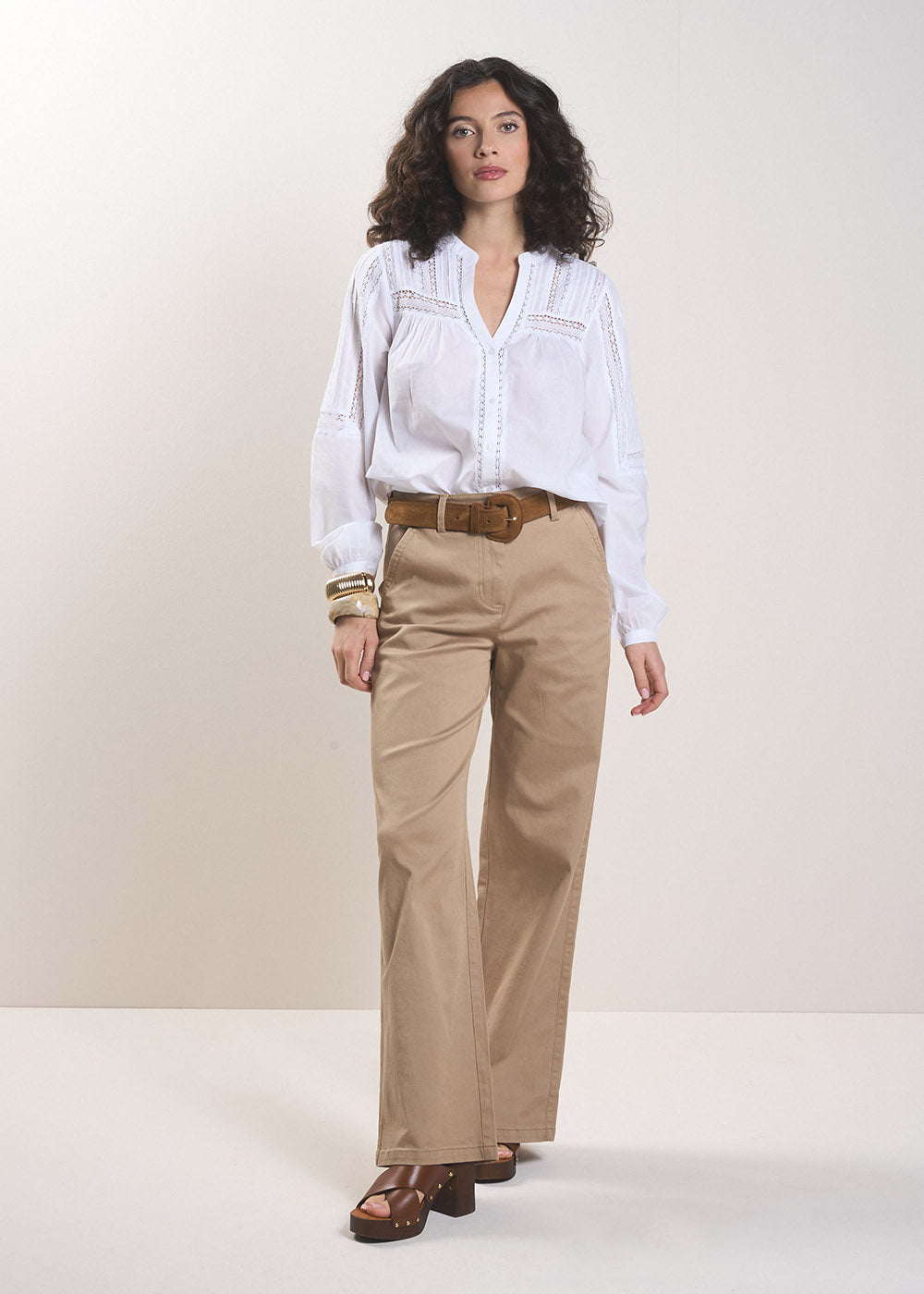 PAROS High-waisted straight-leg trousers - 1 - Sud Express - Sud Express