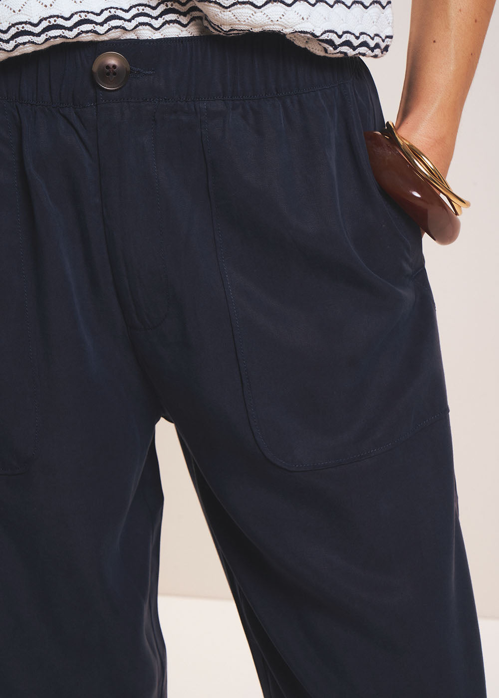 Lyocell carrot trousers - Sud Express - 2 - Sud Express