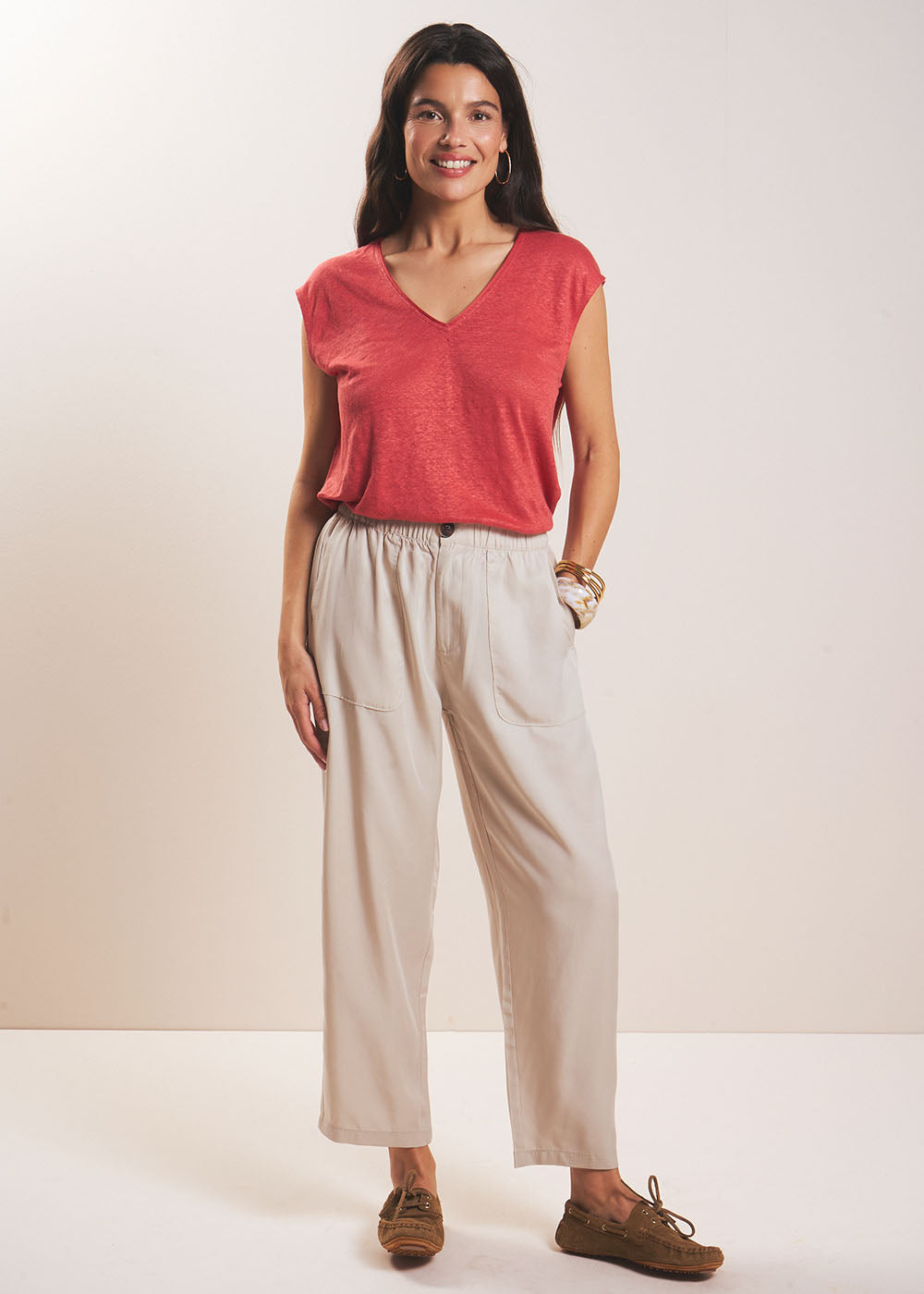 PAROSA Lyocell carrot trousers - 1 - Sud Express - Sud Express