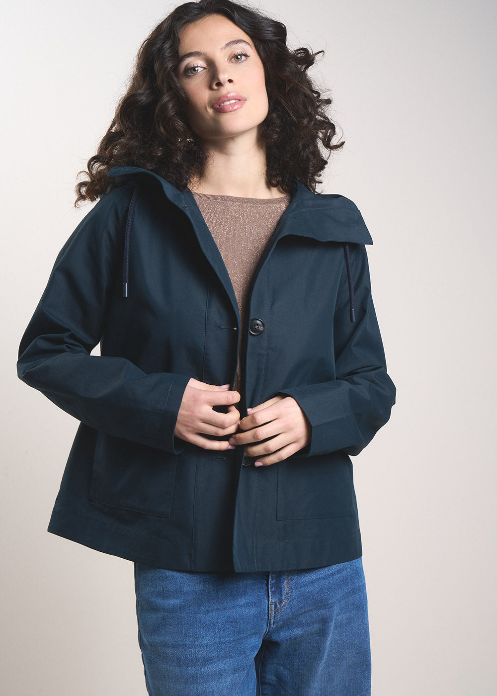 Short water-repellent jacket with hood - Sud Express - 1 - Sud Express