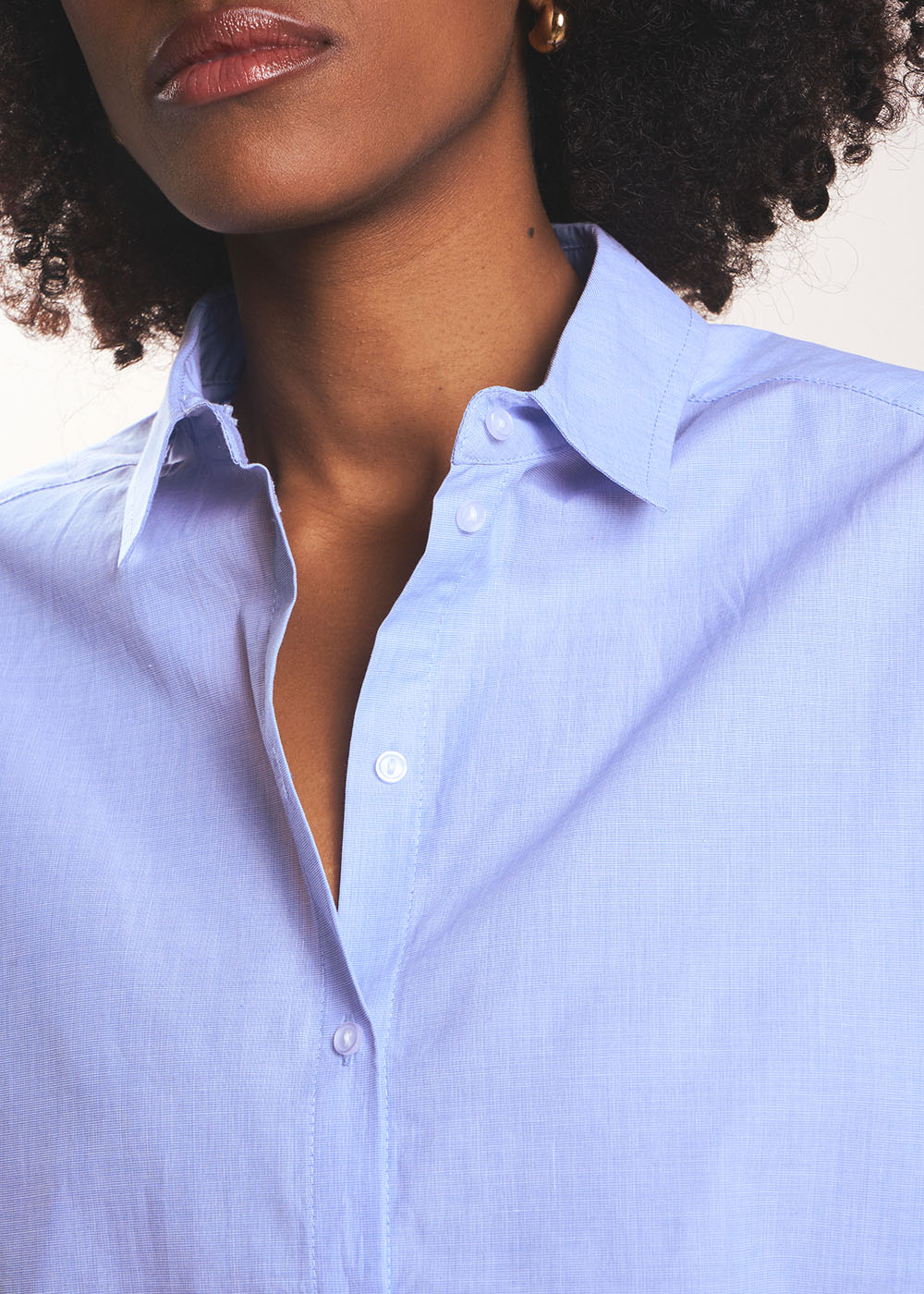 Oversized cotton poplin shirt - Sud Express - 2 - Sud Express