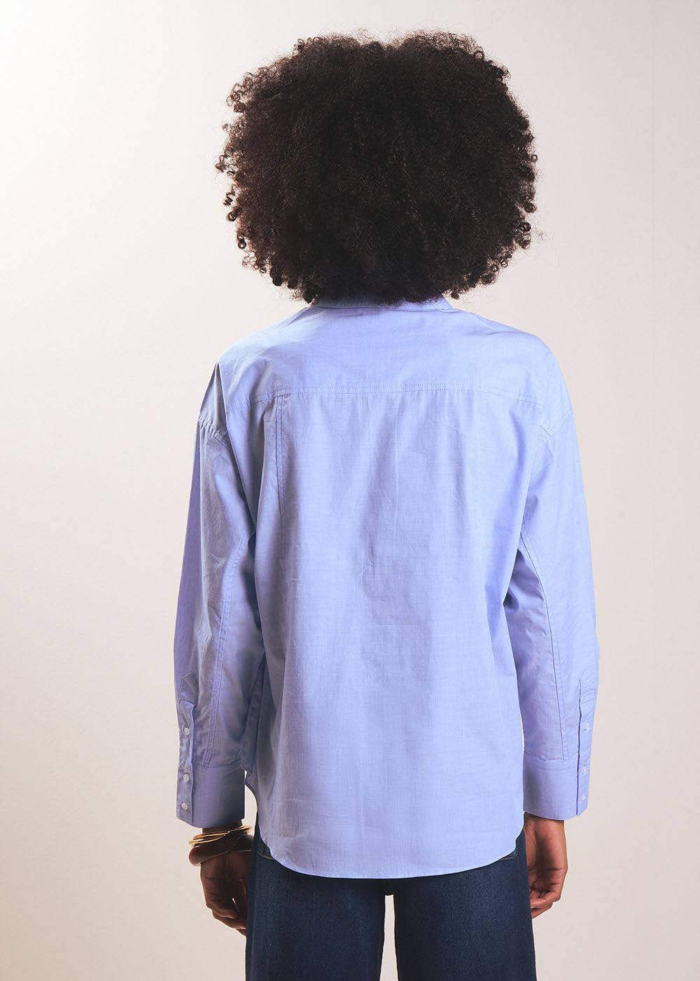 Oversized cotton poplin shirt - Sud Express - 3 - Sud Express