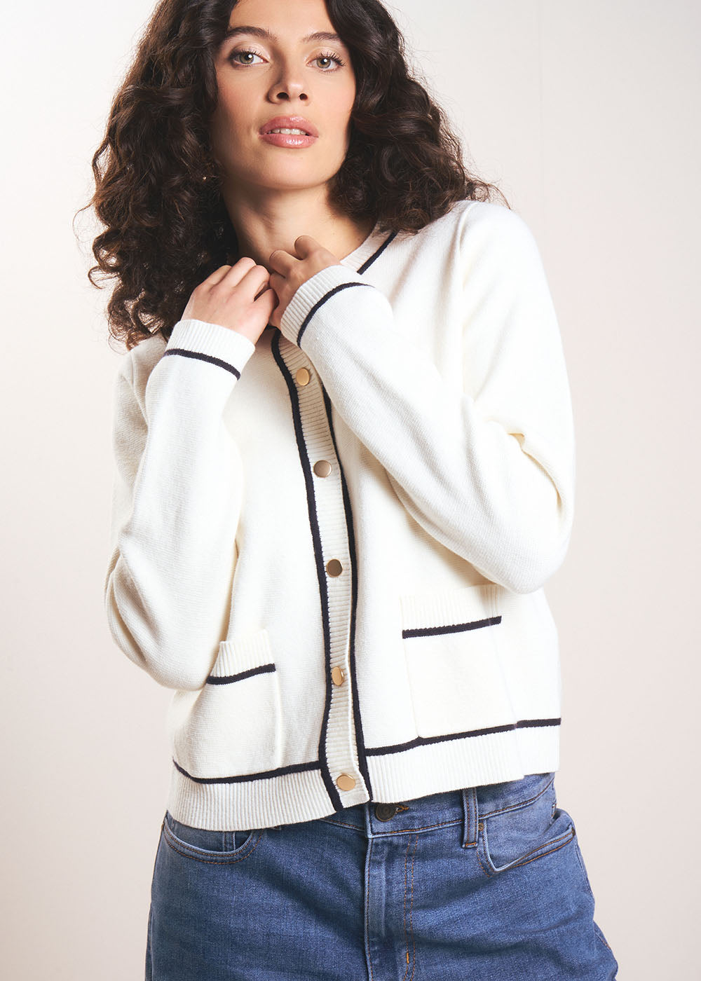 Two-tone waistcoat with contrasting finishes - Sud Express - 1 - Sud Express