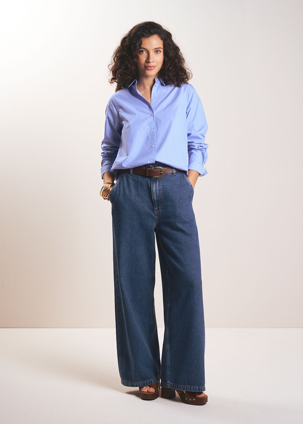 CECILE Oversized striped cotton shirt  - 1 - Sud Express - Sud Express