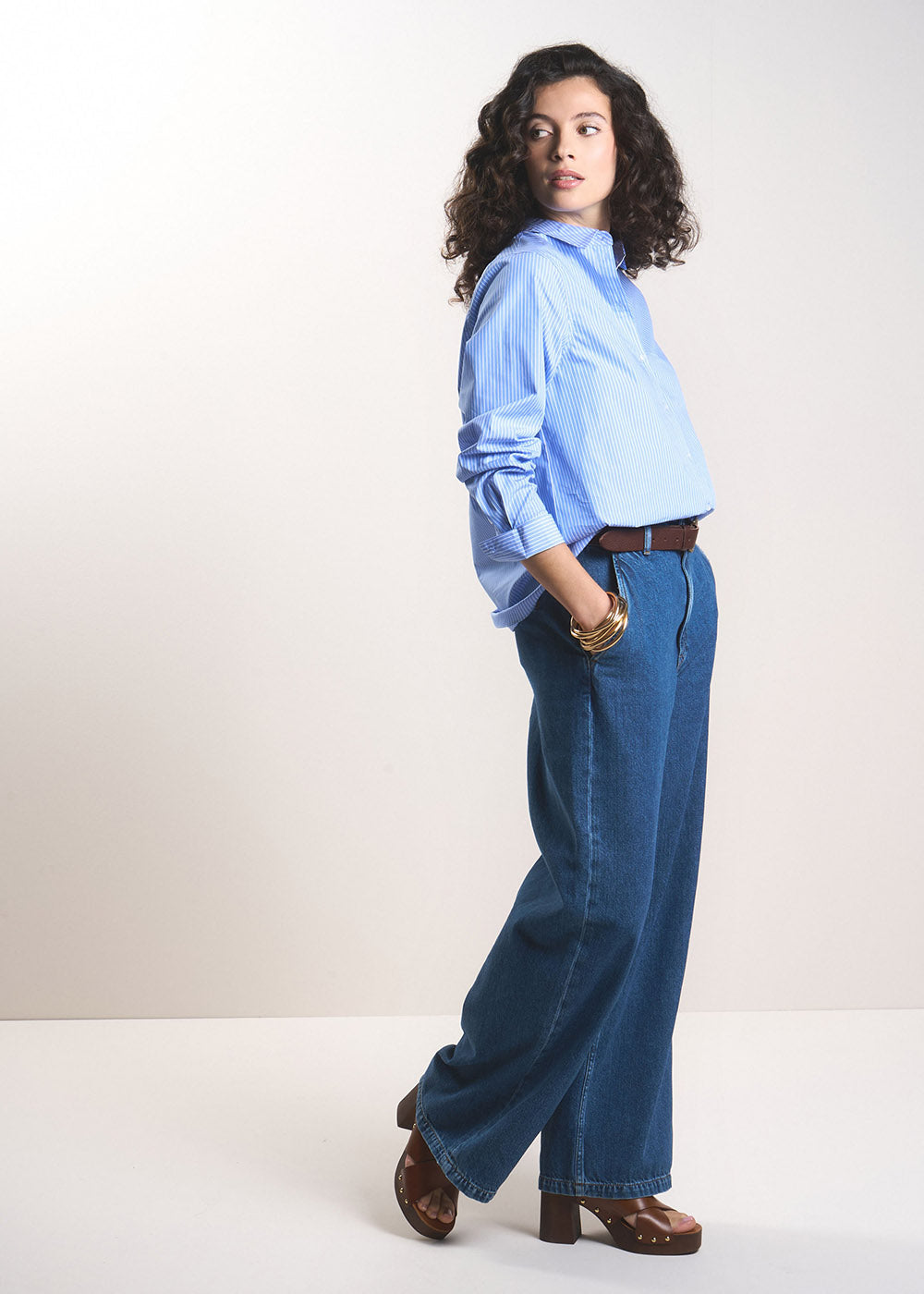 Oversized striped cotton shirt  - Sud Express - 5 - Sud Express