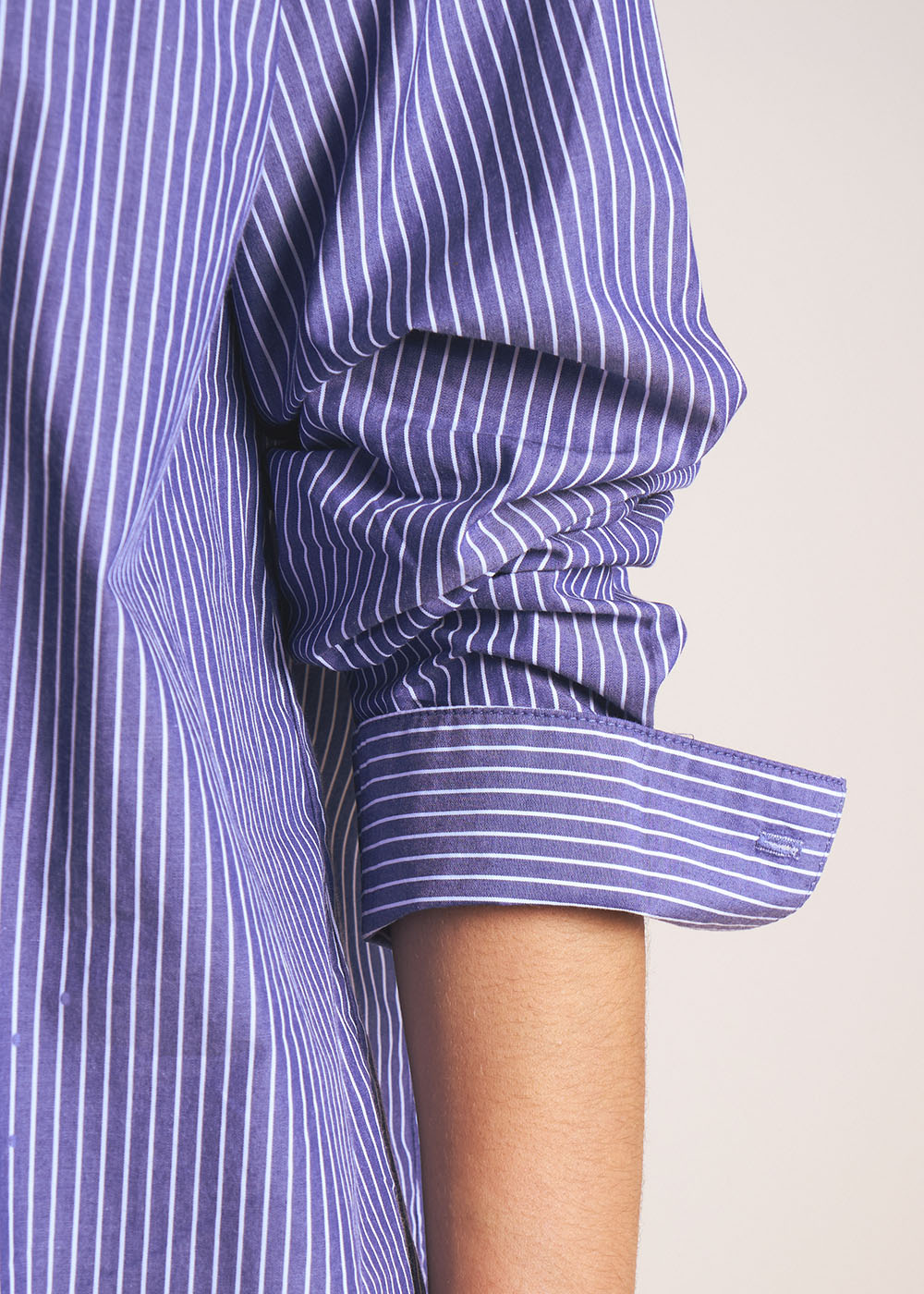 Oversized striped shirt in cotton poplin - Sud Express - 2 - Sud Express