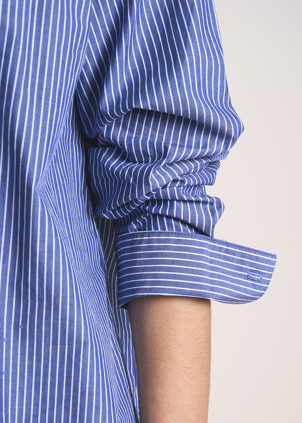 CADORA Oversized striped shirt in cotton poplin - 4 - Sud Express - Sud Express