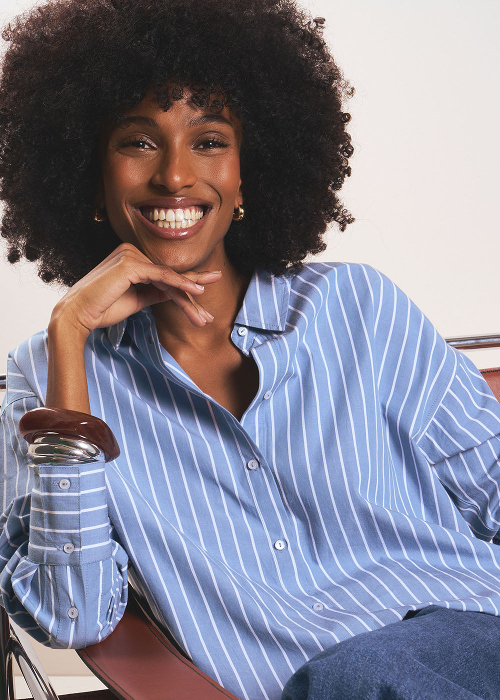 CALOA Oversized striped long-sleeved cotton shirt - 1 - Sud Express - Sud Express