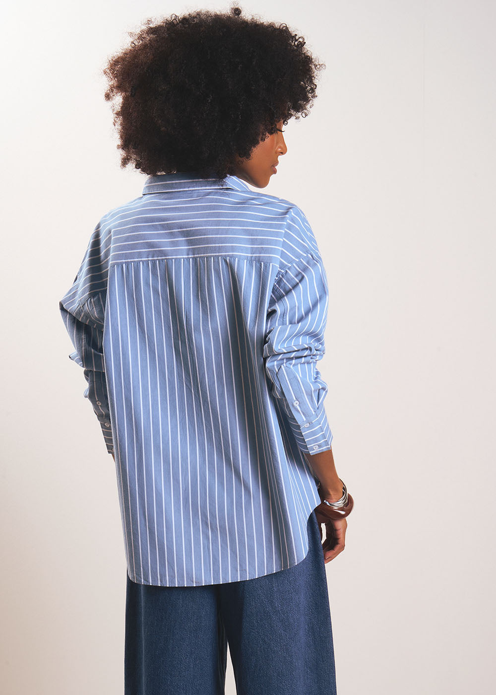 CALOA Oversized striped long-sleeved cotton shirt - 3 - Sud Express - Sud Express