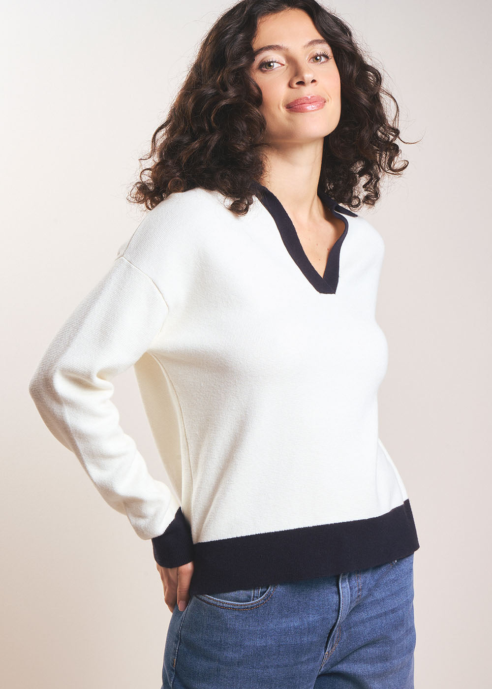 Two-tone sailor-style jumper - Sud Express - 5 - Sud Express