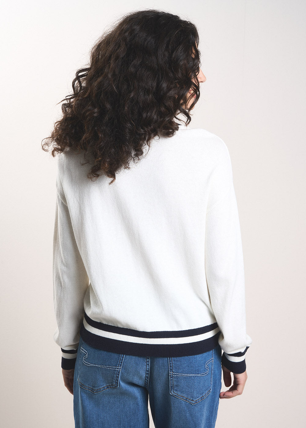 MIANA  V-neck jumper with ribbed trim - 3 - Sud Express - Sud Express