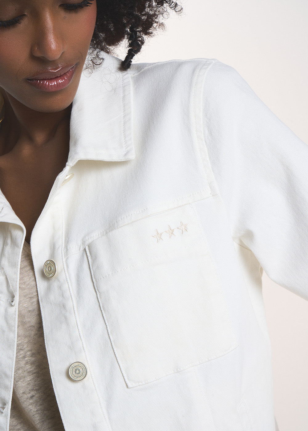 VIOLANI Shirt collar jacket with topstitching - 2 - Sud Express - Sud Express