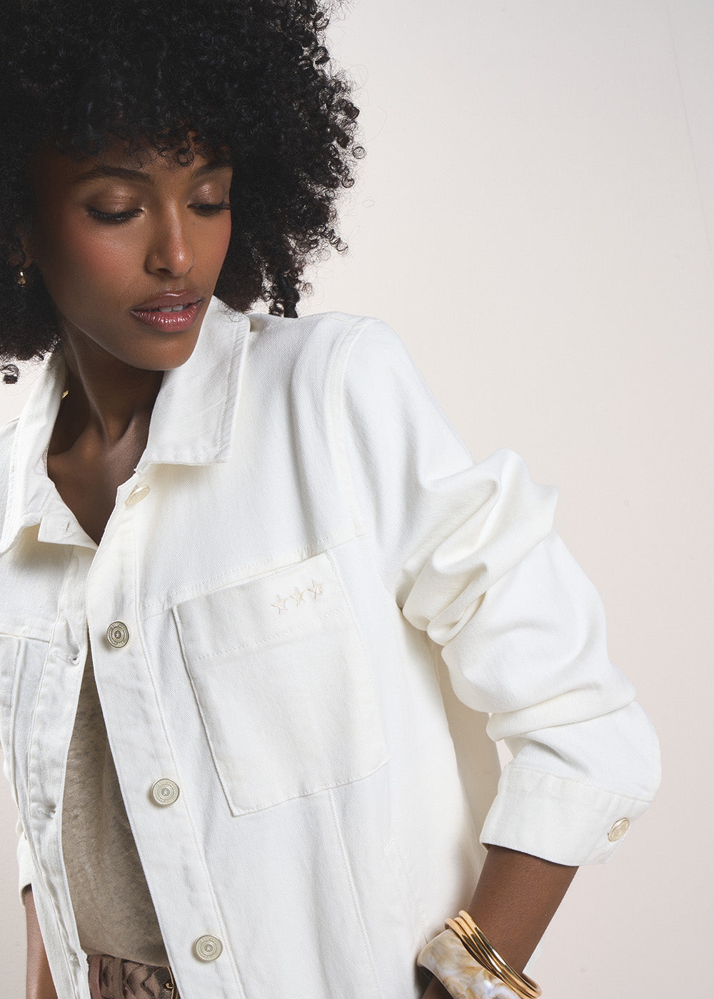 Shirt collar jacket with topstitching - Sud Express - 5 - Sud Express