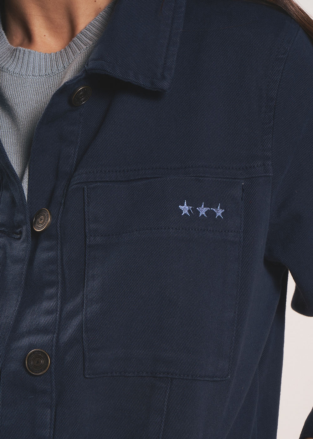 VIOLANI Shirt collar jacket with topstitching - 2 - Sud Express - Sud Express