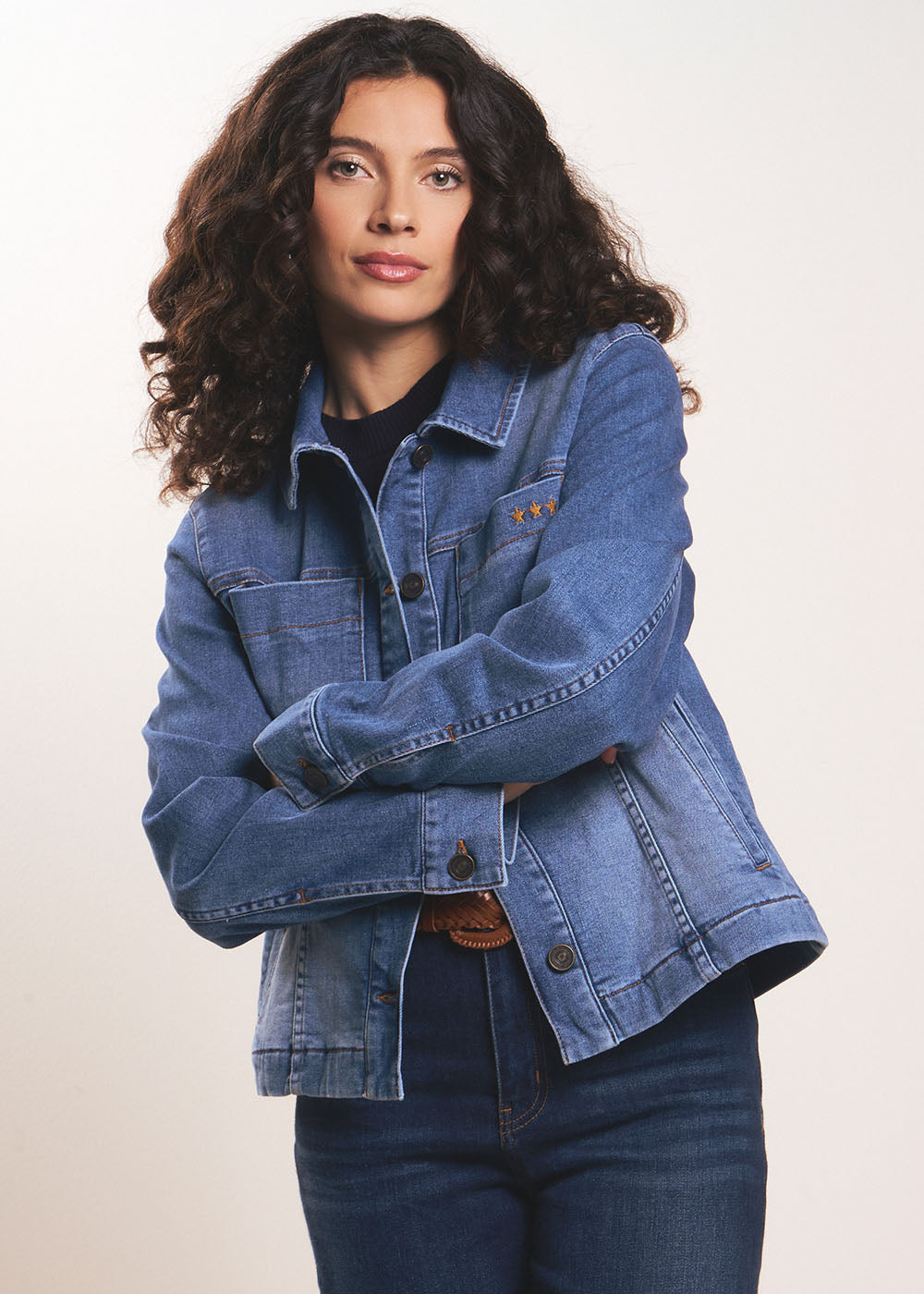 VOKAMA  Structured denim jacket - 1 - Sud Express - Sud Express