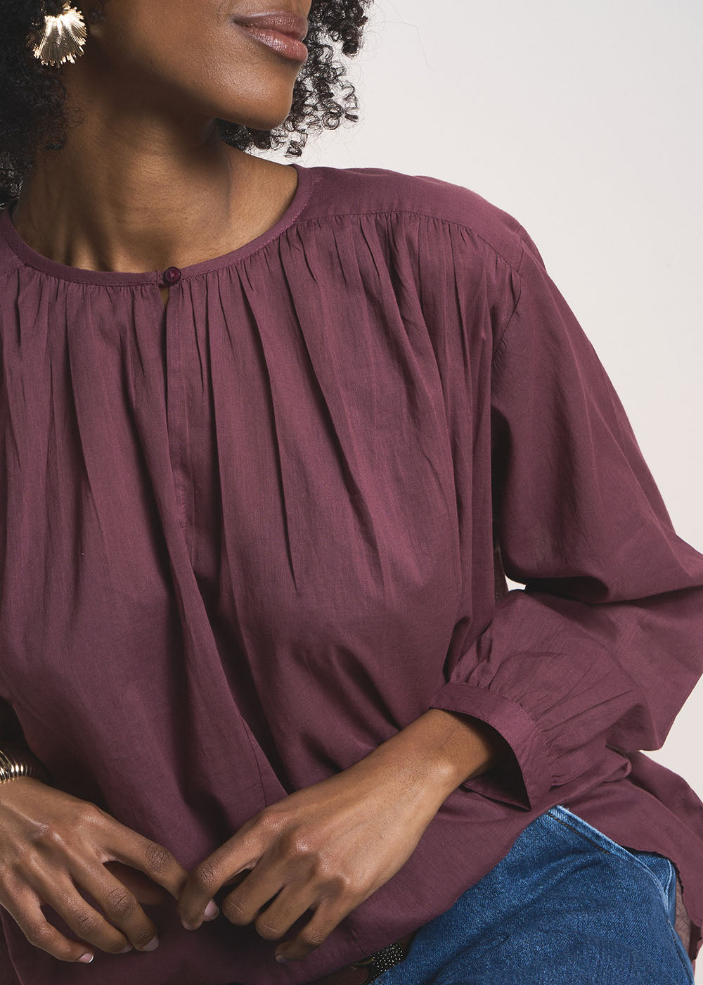 THALYS Lightweight cotton voile blouse - 4 - Sud Express - Sud Express