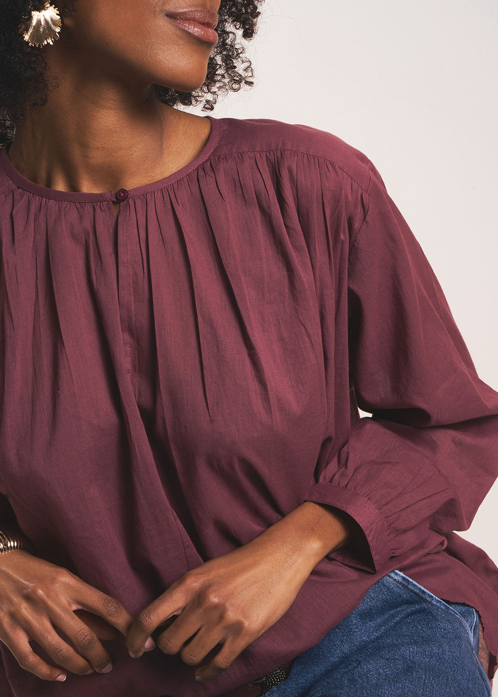 THALYS Lightweight cotton voile blouse - 4 - Sud Express - Sud Express