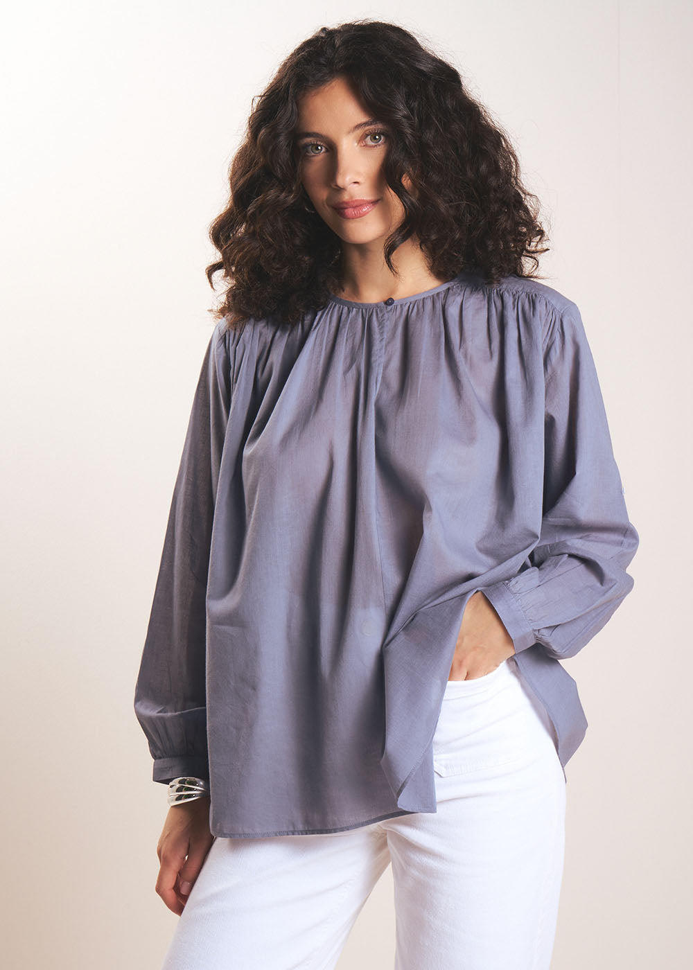 THALYS Lightweight cotton voile blouse - 1 - Sud Express - Sud Express