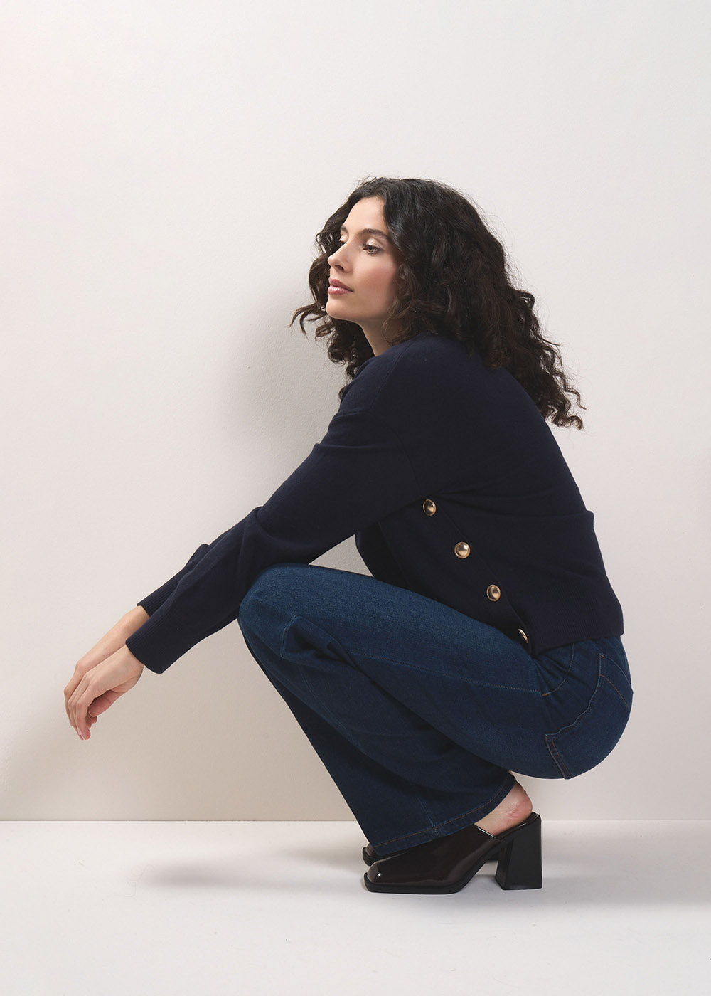 Nautical-style jumper with gold buttons - Sud Express - 5 - Sud Express