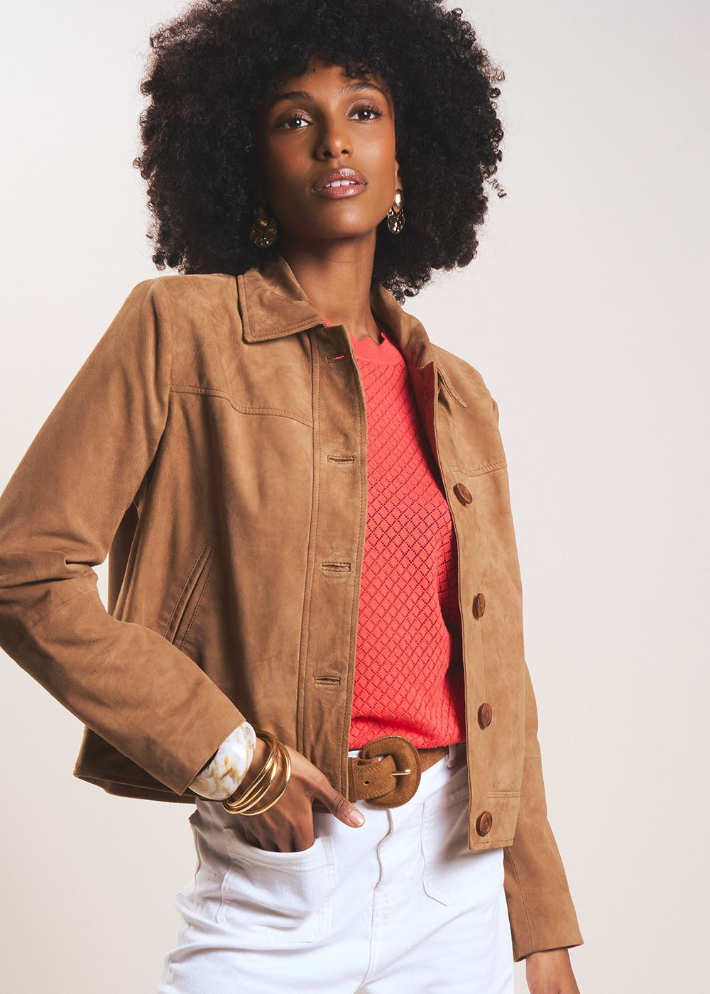 VULALY Short leather jacket - 1 - Sud Express - Sud Express