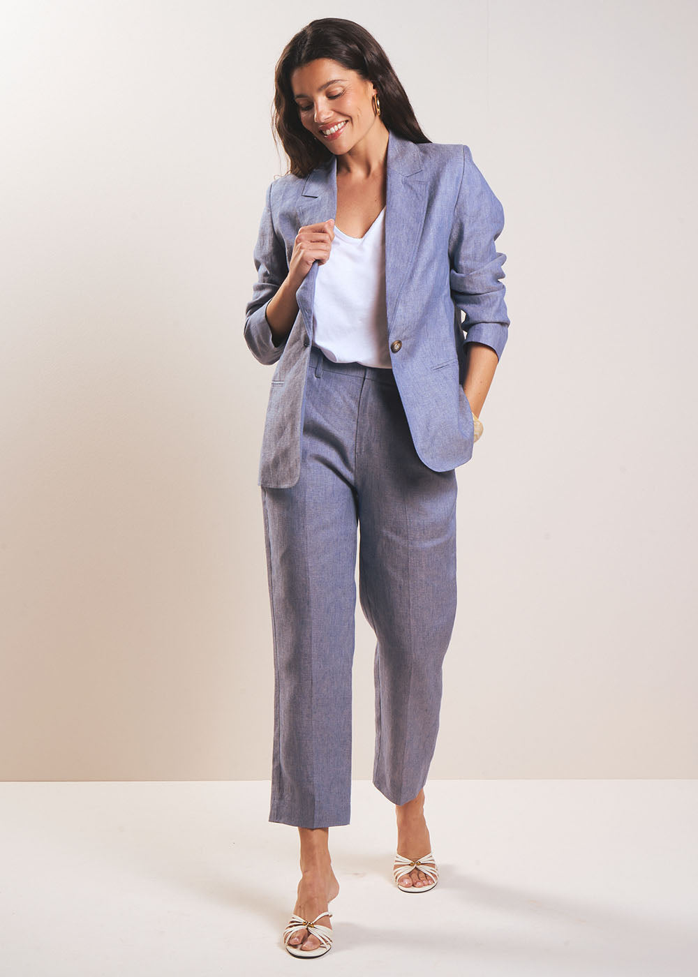 PALTO 7/8 linen carrot pants - 1 - Sud Express - Sud Express