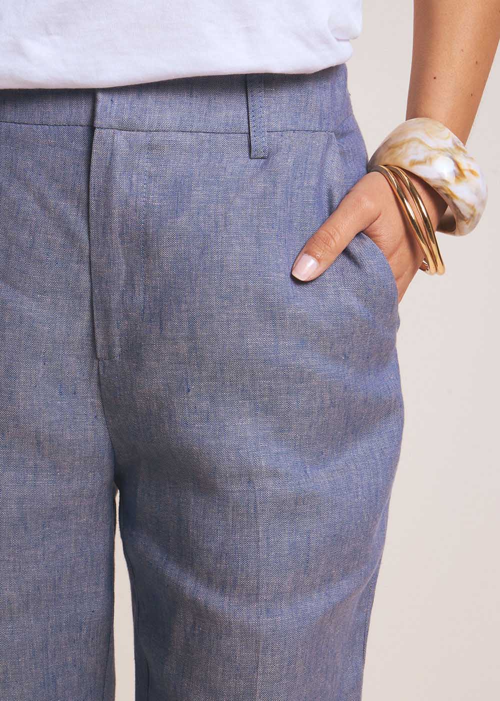 PALTO 7/8 linen carrot pants - 2 - Sud Express - Sud Express