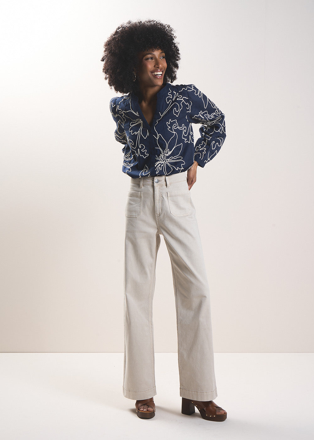 STACYA High-waisted wide-leg trousers - 1 - Sud Express - Sud Express