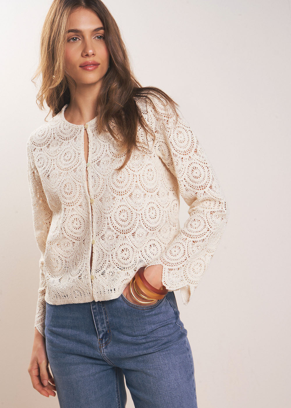 GRANITA Embroidered cotton waistcoat - 1 - Sud Express - Sud Express