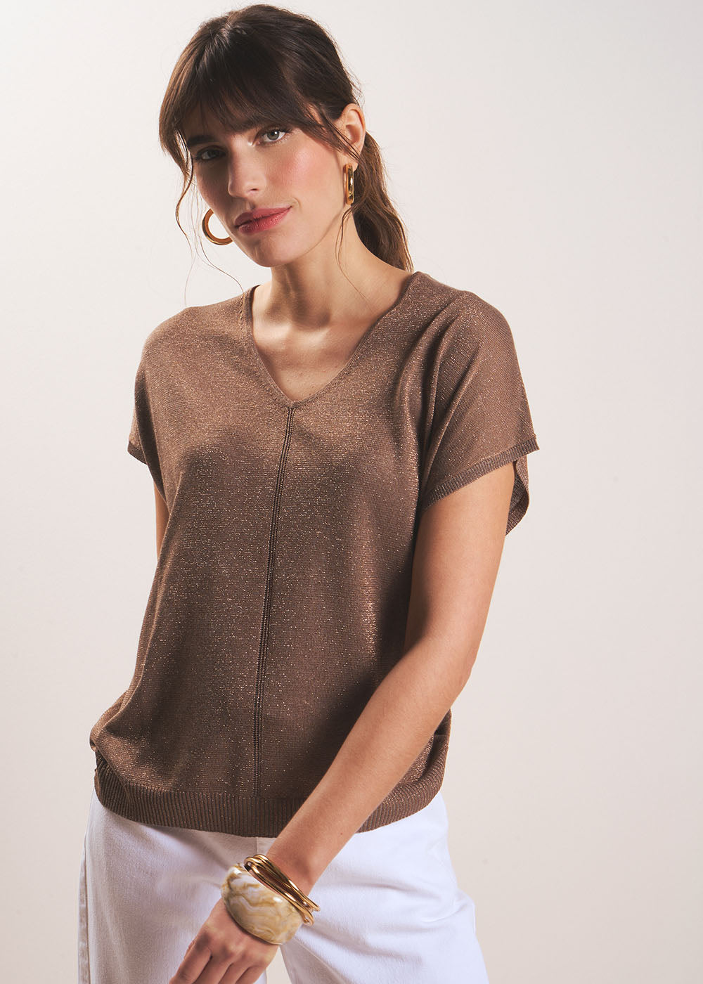 MARGARITSA Shimmering sleeveless sweater - 1 - Sud Express - Sud Express