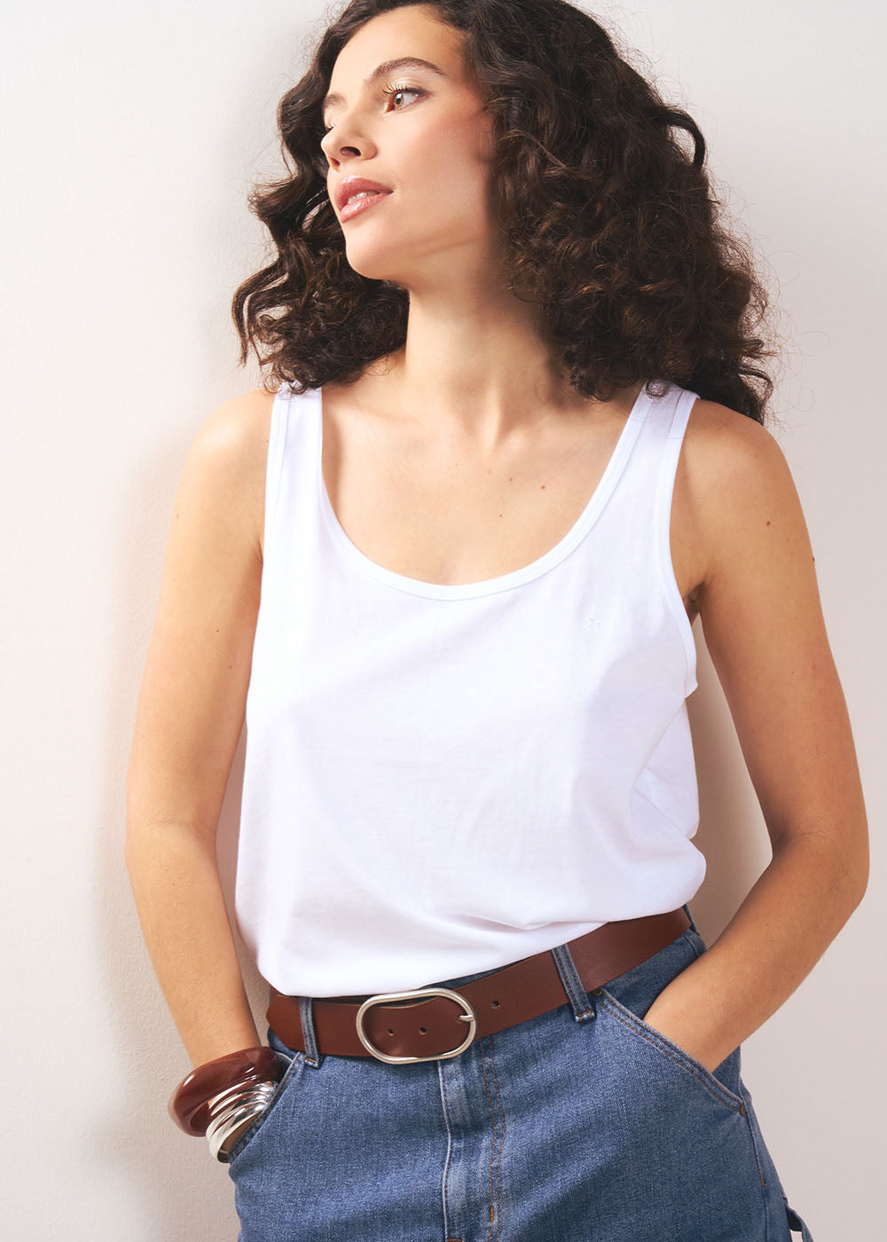 DOLOU Wide-strap tank top - 1 - Sud Express - Sud Express