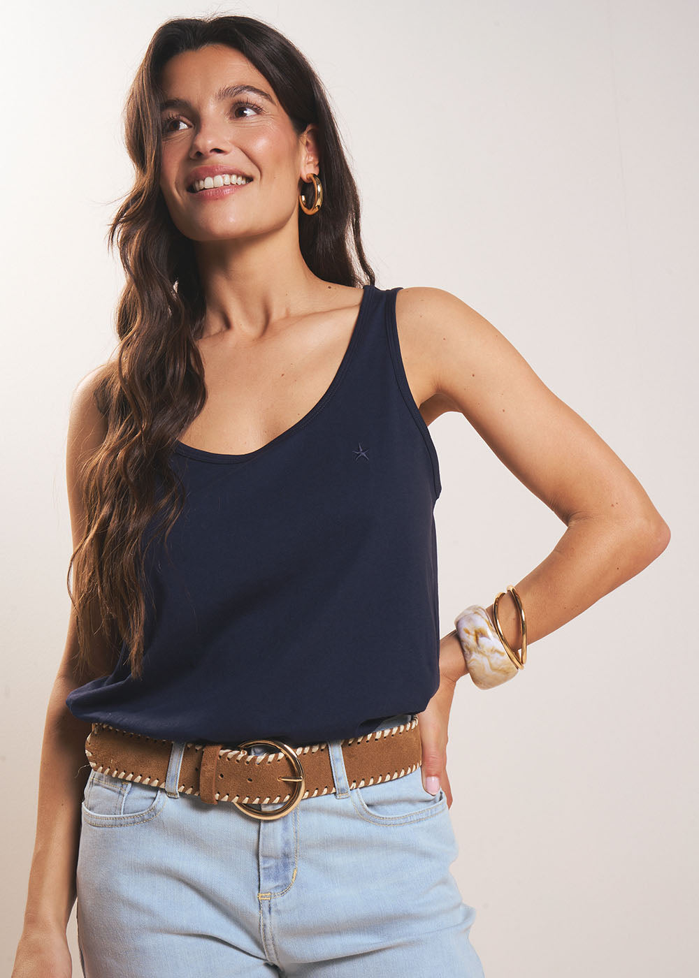 DOLOU Wide-strap tank top - 1 - Sud Express - Sud Express