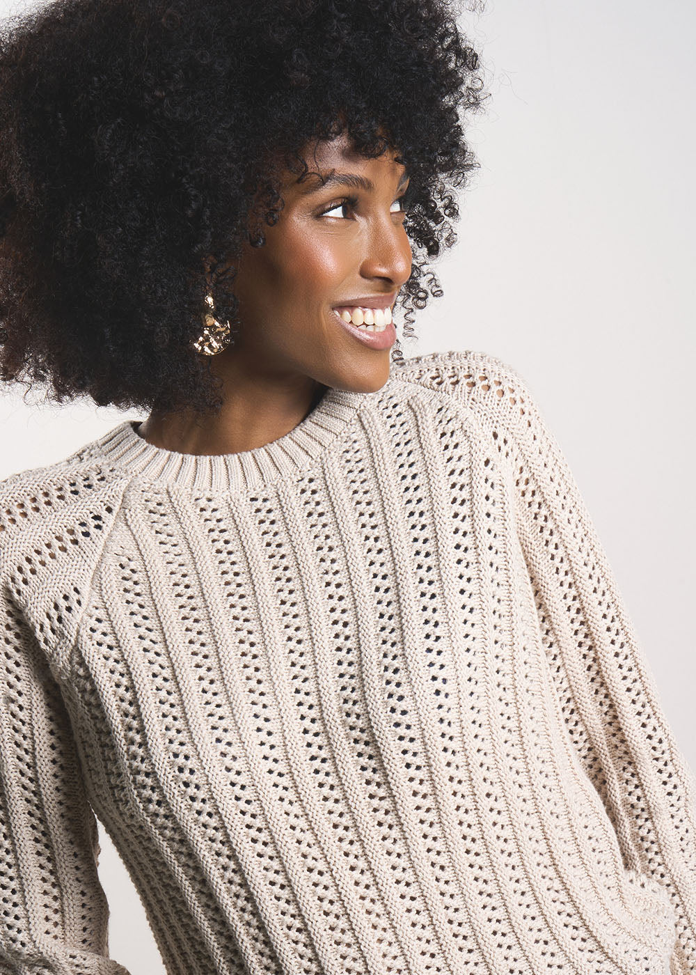 MIANIA Openwork knit jumper with a round neck - 2 - Sud Express - Sud Express